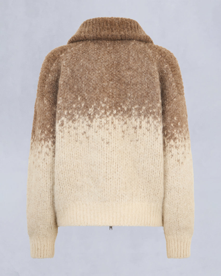 PALMER FULL-ZIP SWEATER-ALABASTER/DUNE