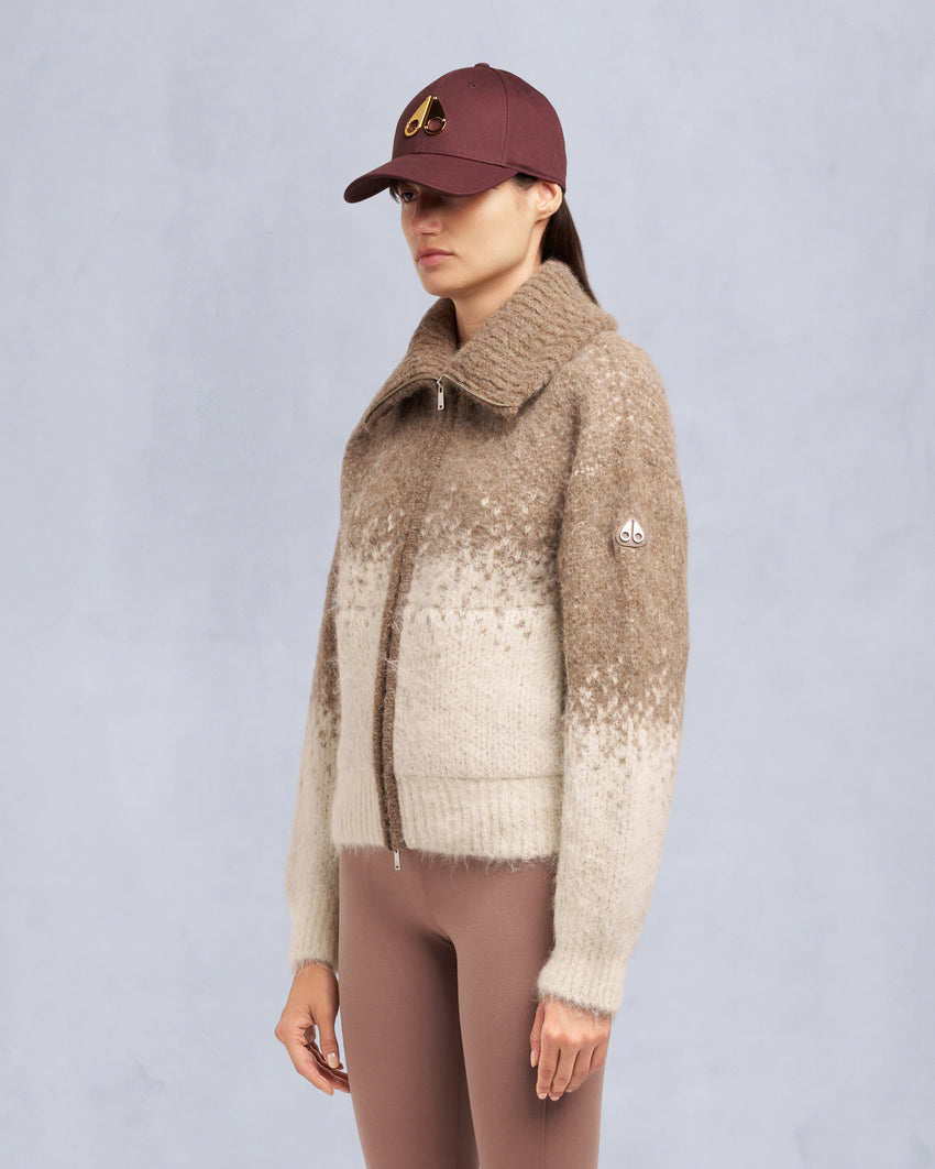 PALMER FULL-ZIP SWEATER-ALABASTER/DUNE