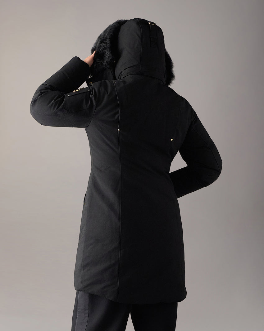 GOLD SERIES STIRLING SHEARLING TRIM PARKA-DARK OLIVE/BLACK