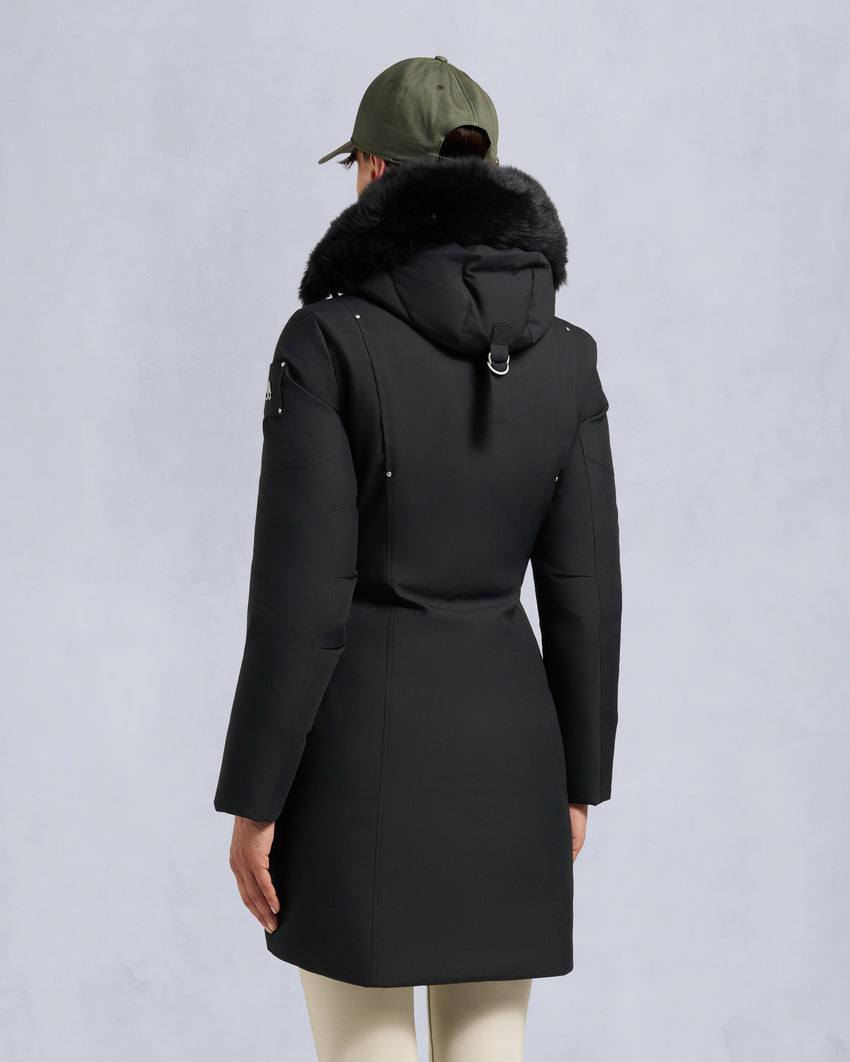 CLOUD SHEARLING TRIM PARKA-BLACK/BLACK