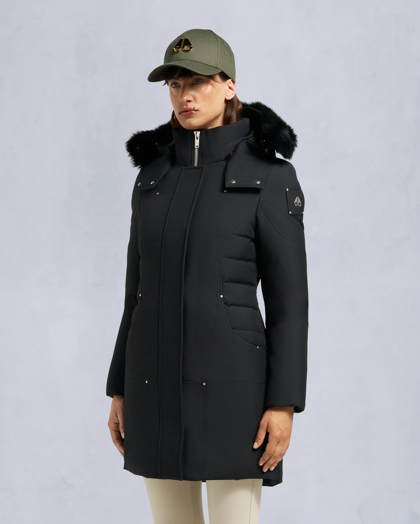 CLOUD SHEARLING TRIM PARKA-BLACK/BLACK