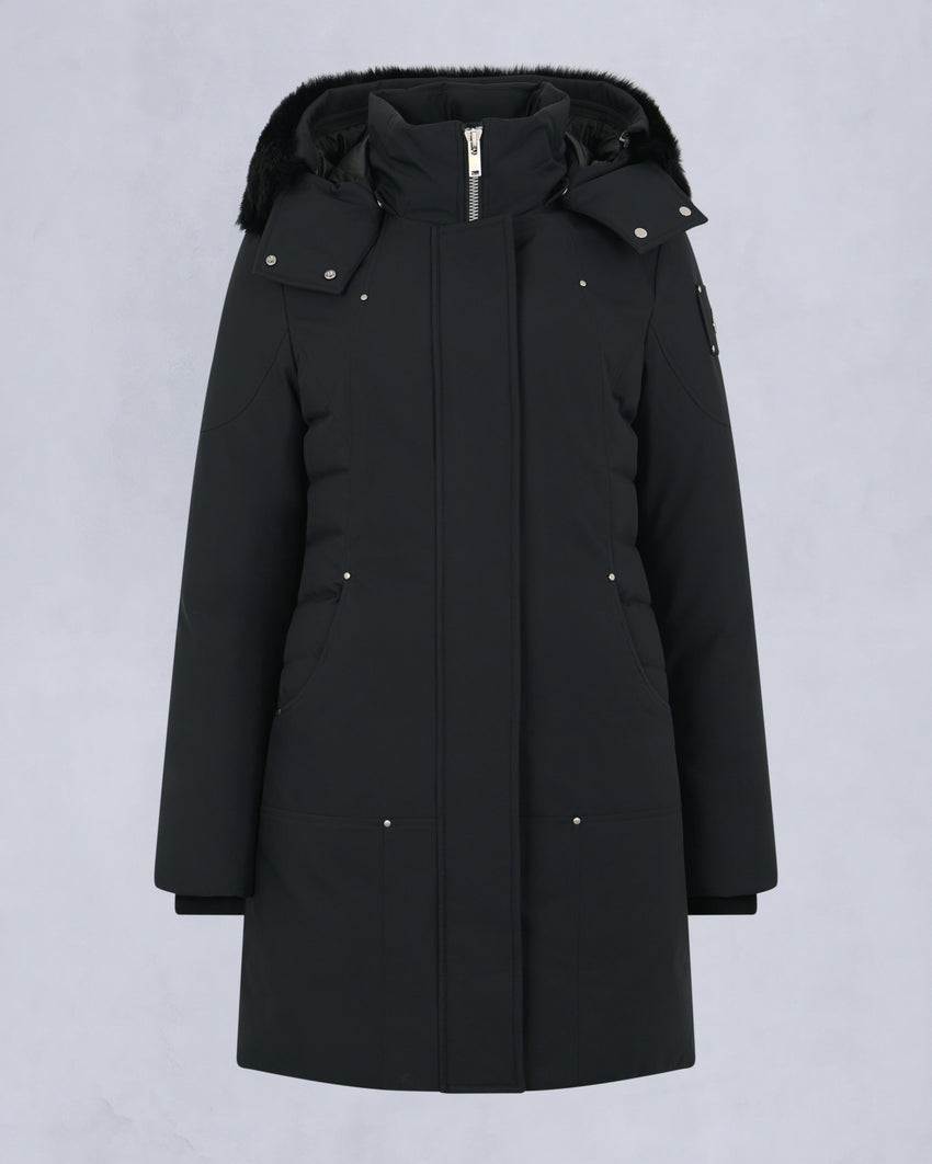 CLOUD SHEARLING TRIM PARKA-BLACK/BLACK