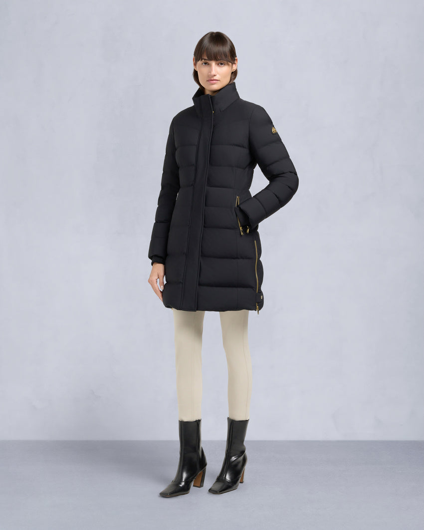 GOLD SERIES NYLUXE WATERSHED SHEARLING TRIM PARKA-DARK OLIVE/BLACK