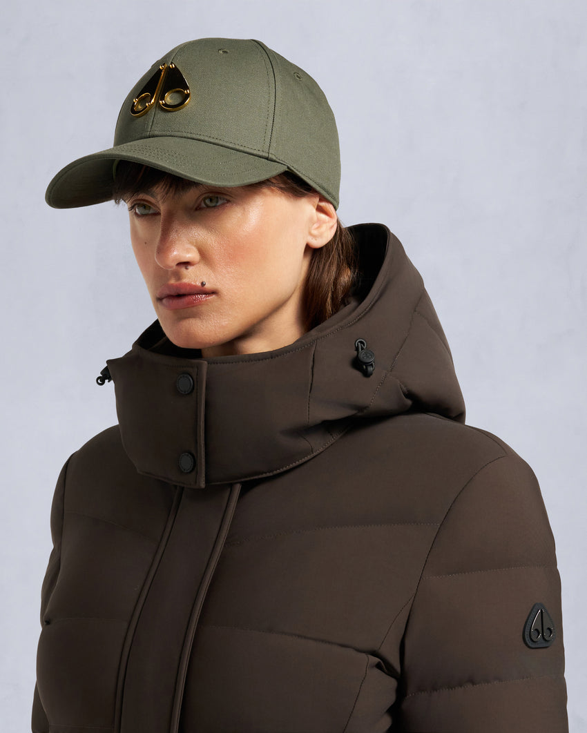 NYLUXE WATERSHED SHEARLING TRIM PARKA-DARK OLIVE/BLACK