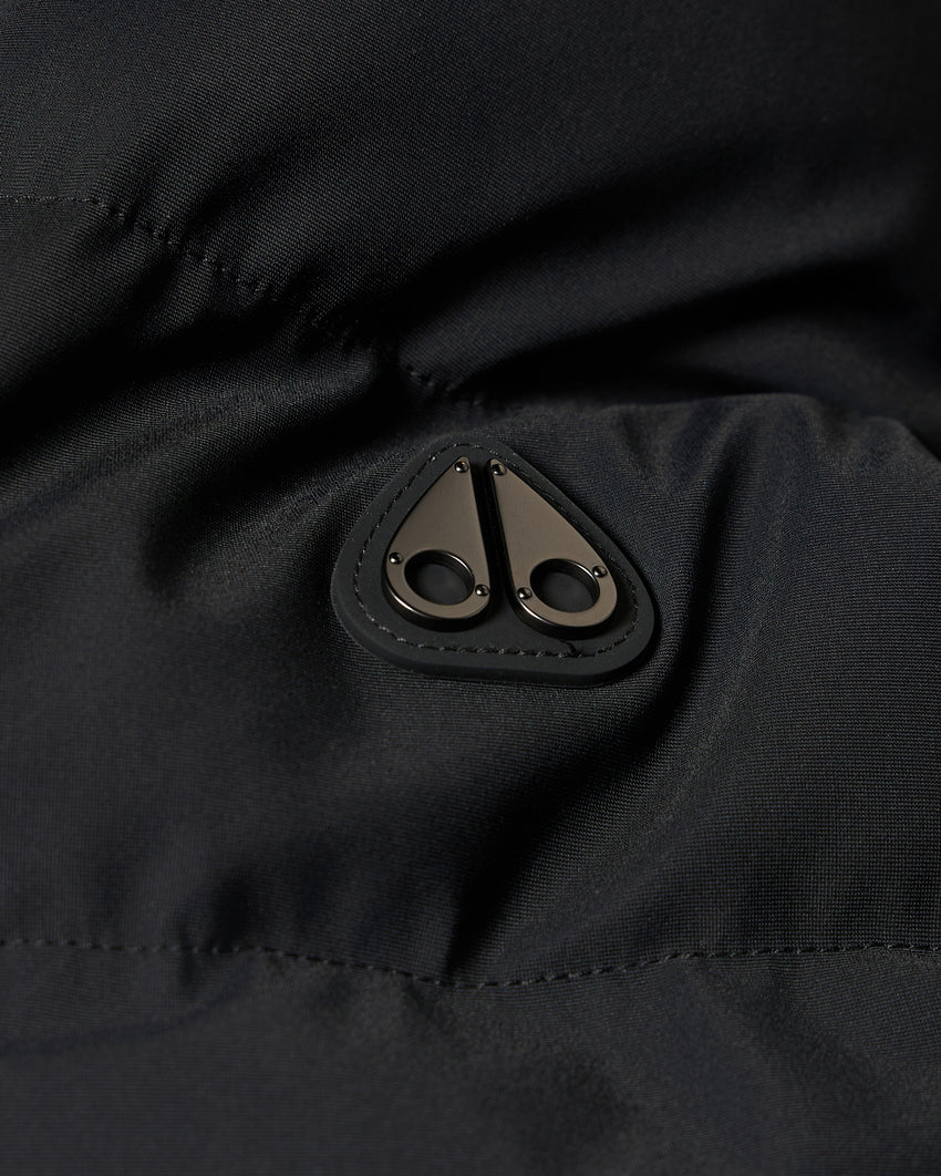 NYLUXE WATERSHED SHEARLING TRIM PARKA-DARK OLIVE/BLACK
