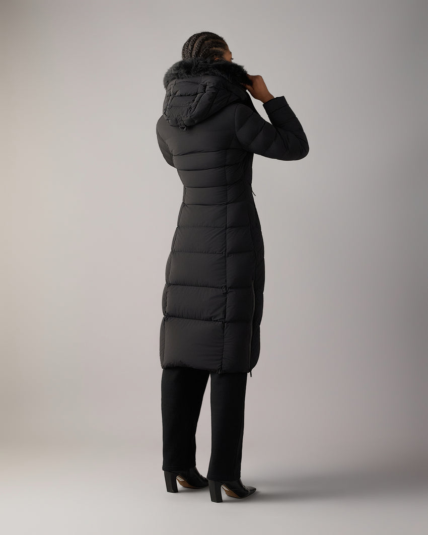 COOPER LAKE SHEARLING TRIM PARKA-BLACK/BLACK