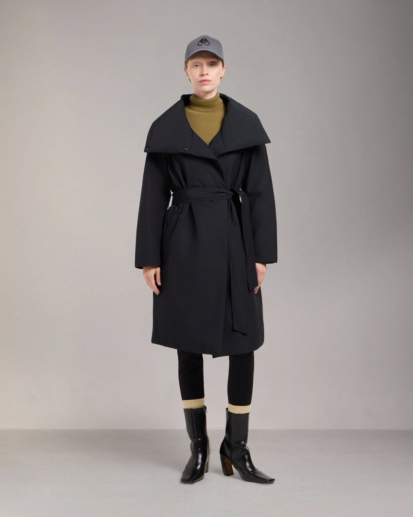 LONDSDALE LONG WRAP JACKET-ESPRESSO