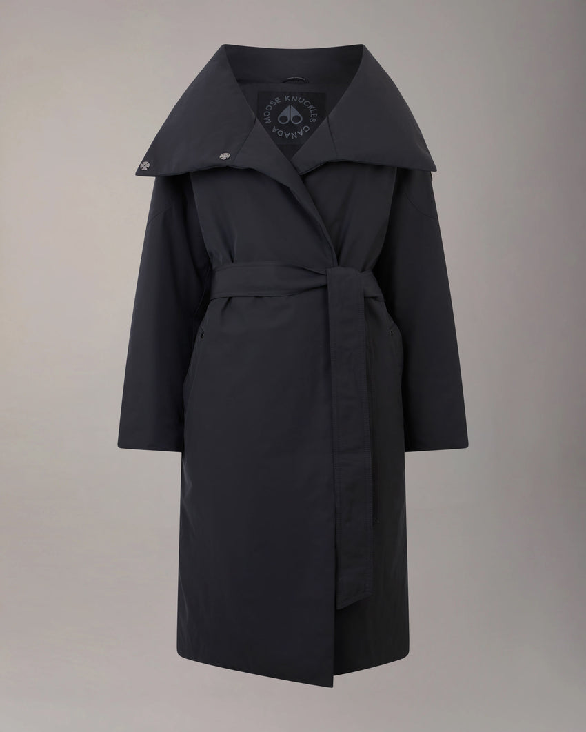 LONDSDALE LONG WRAP JACKET-ESPRESSO