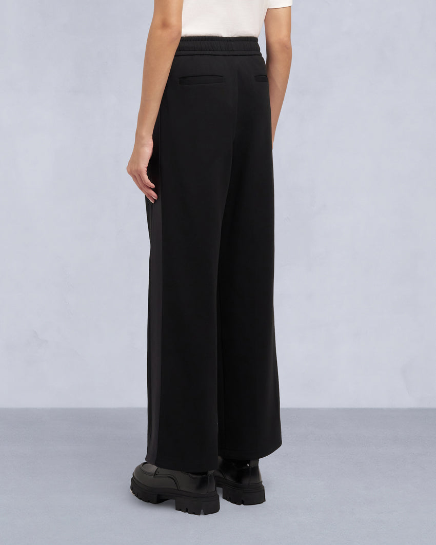 MIX MEDIA WIDE LEG PANT-ESPRESSO