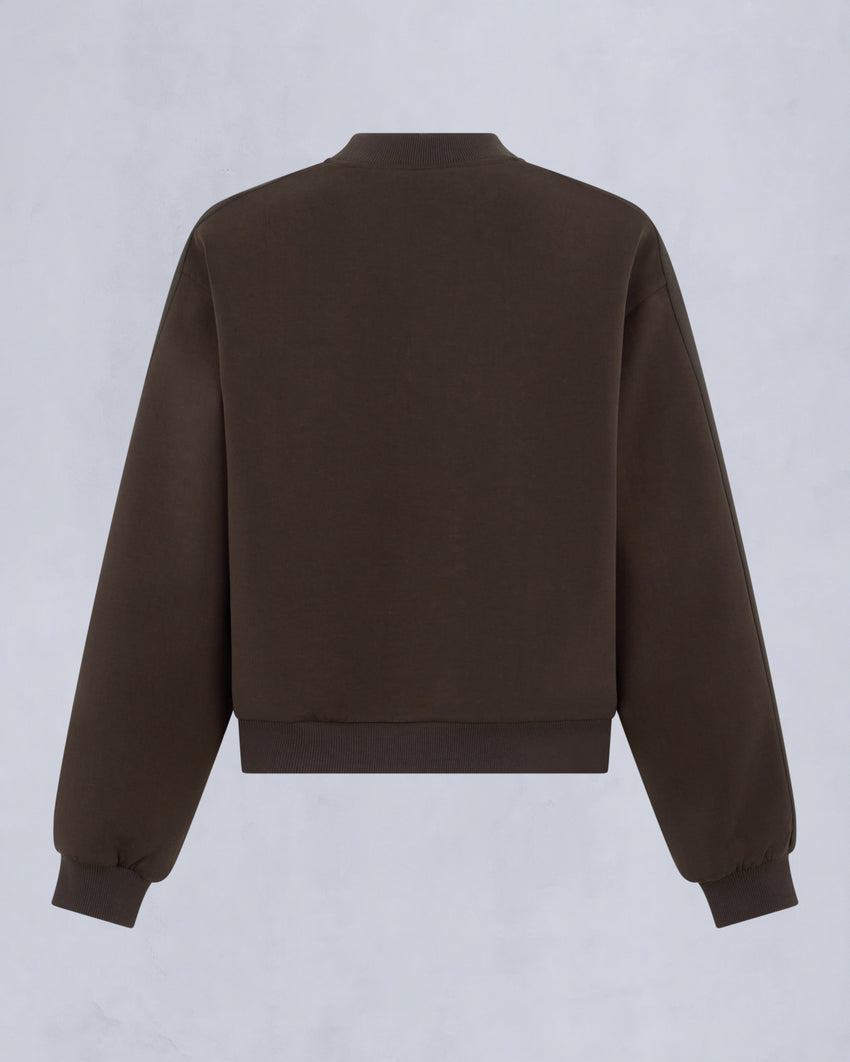MIX MEDIA CREWNECK SWEATSHIRT-ESPRESSO