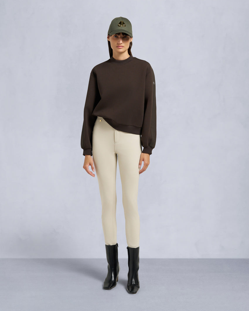 MIX MEDIA CREWNECK SWEATSHIRT-ESPRESSO