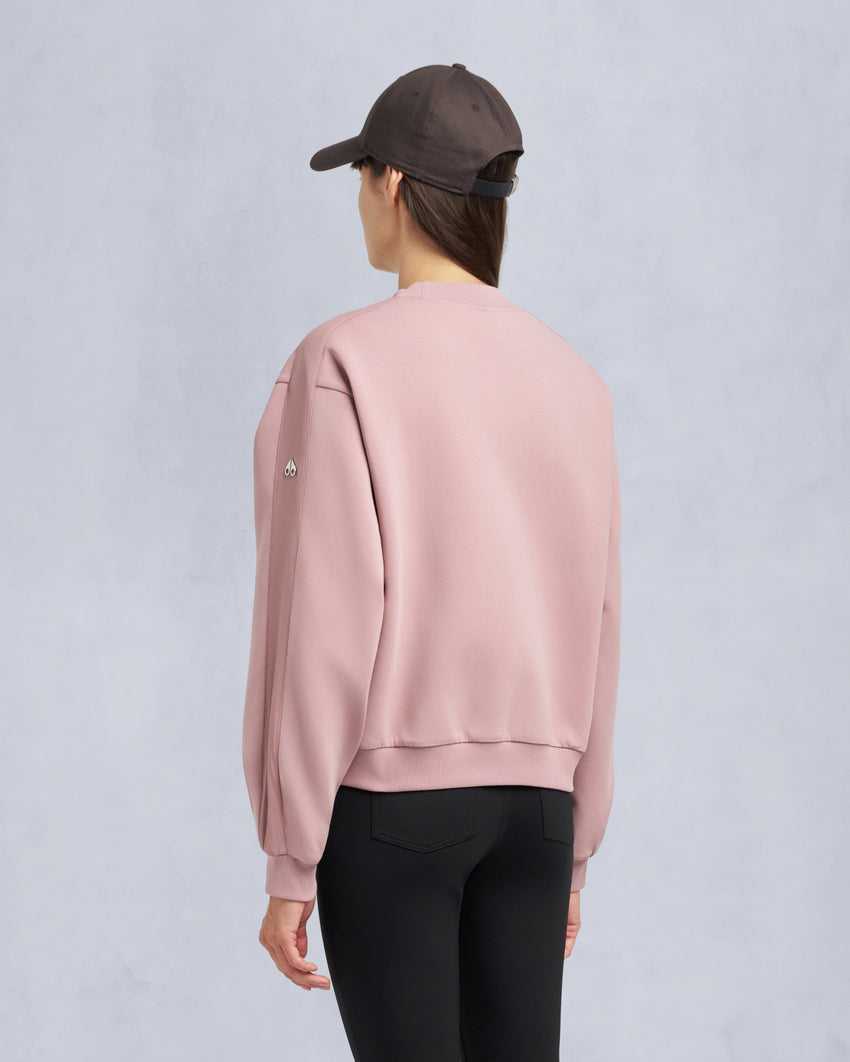 MIX MEDIA CREWNECK SWEATSHIRT-ESPRESSO
