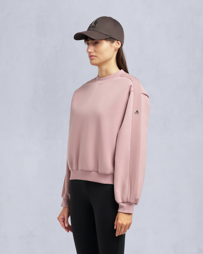 MIX MEDIA CREWNECK SWEATSHIRT-ESPRESSO