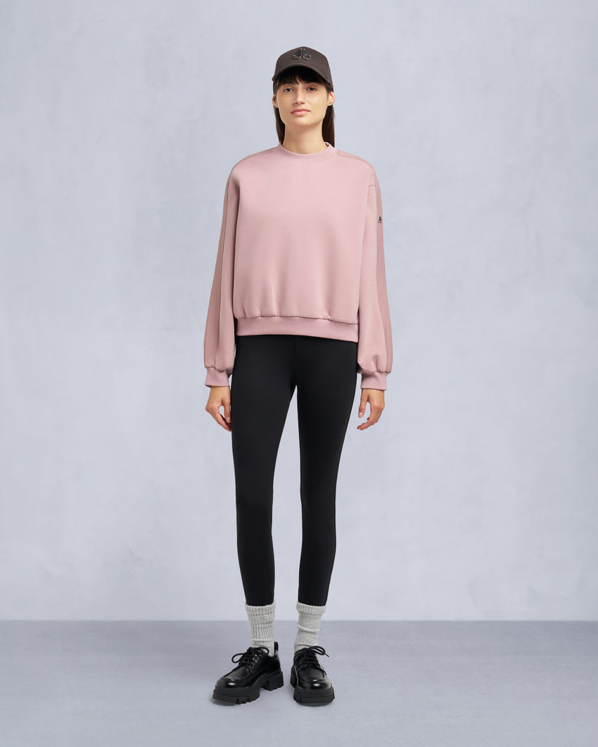 MIX MEDIA CREWNECK SWEATSHIRT-ESPRESSO
