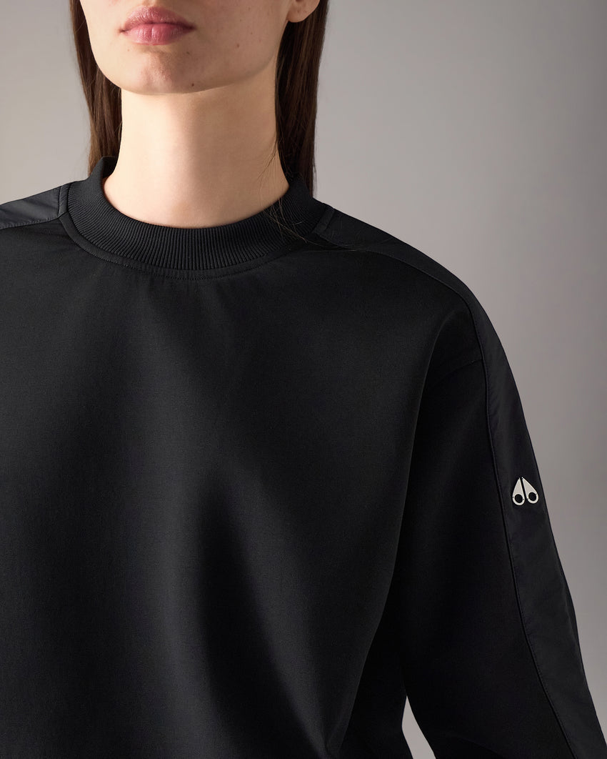 MIX MEDIA CREWNECK SWEATSHIRT-ESPRESSO