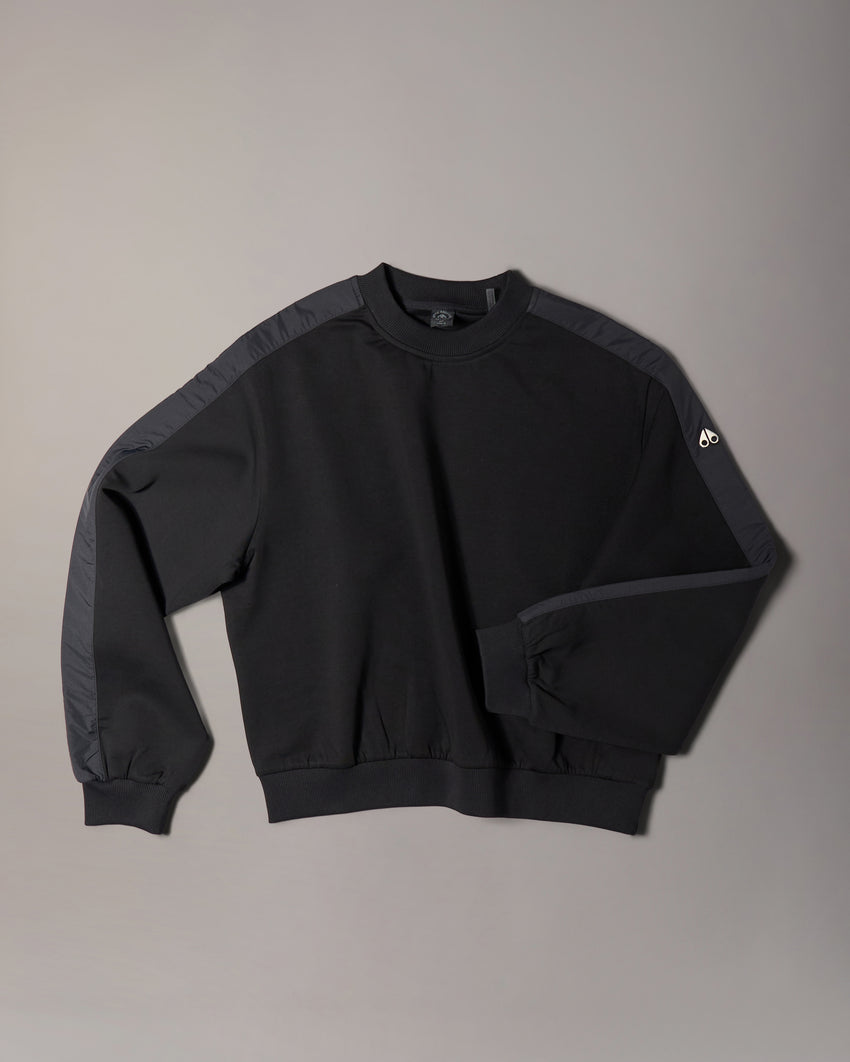 MIX MEDIA CREWNECK SWEATSHIRT-ESPRESSO