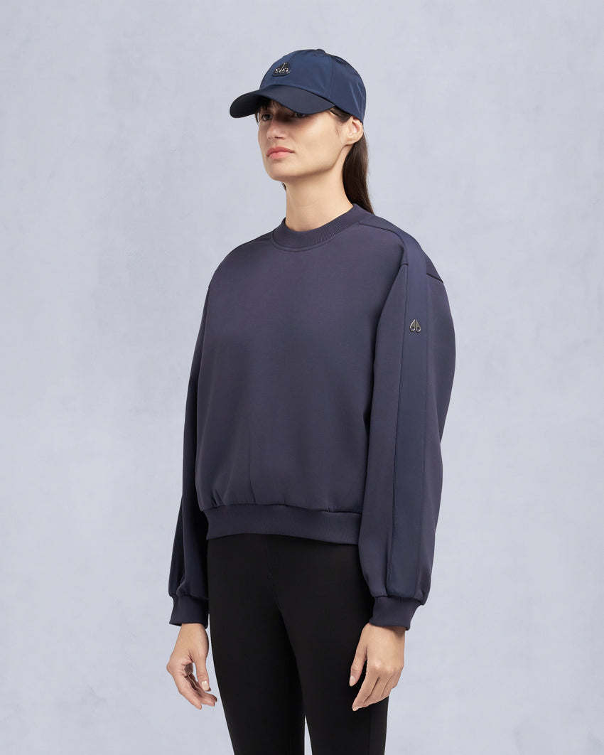 MIX MEDIA CREWNECK SWEATSHIRT-ESPRESSO