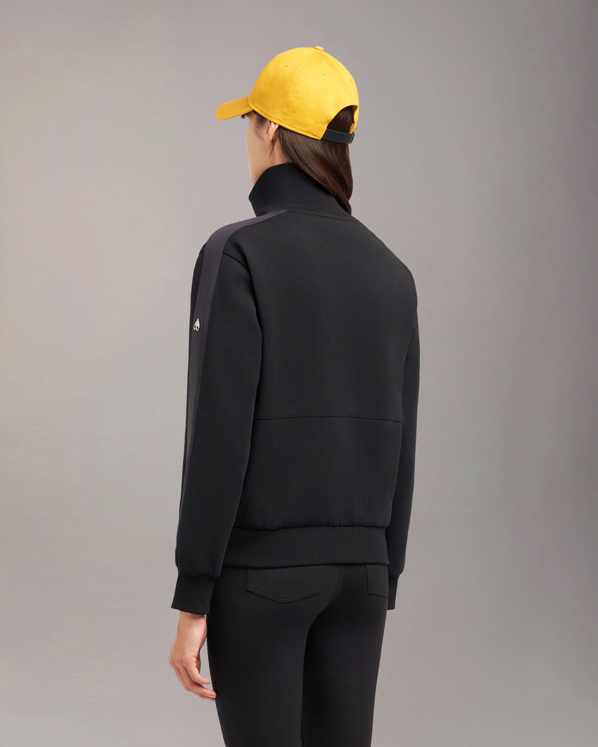MIX MEDIA QUARTER ZIP SWEATER-ESPRESSO