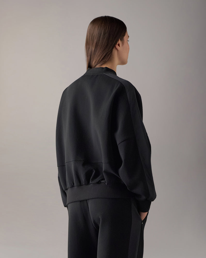 MIX MEDIA BOMBER JACKET-BLACK