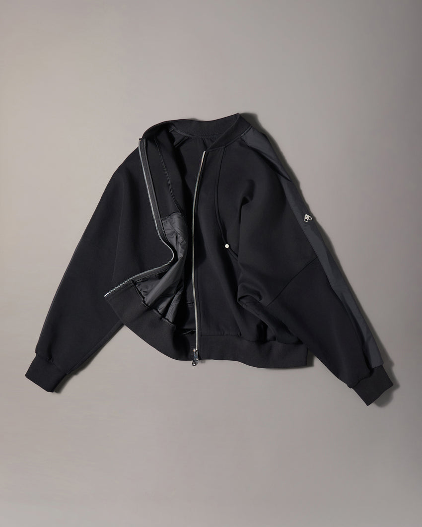 MIX MEDIA BOMBER JACKET-BLACK