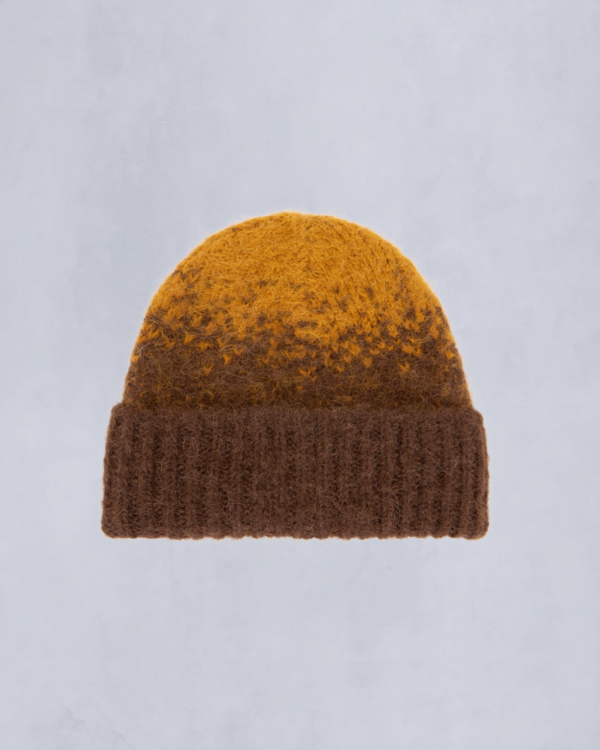 LUNA KNIT BEANIE-BUTTERSCOTCH/ESPRESSO