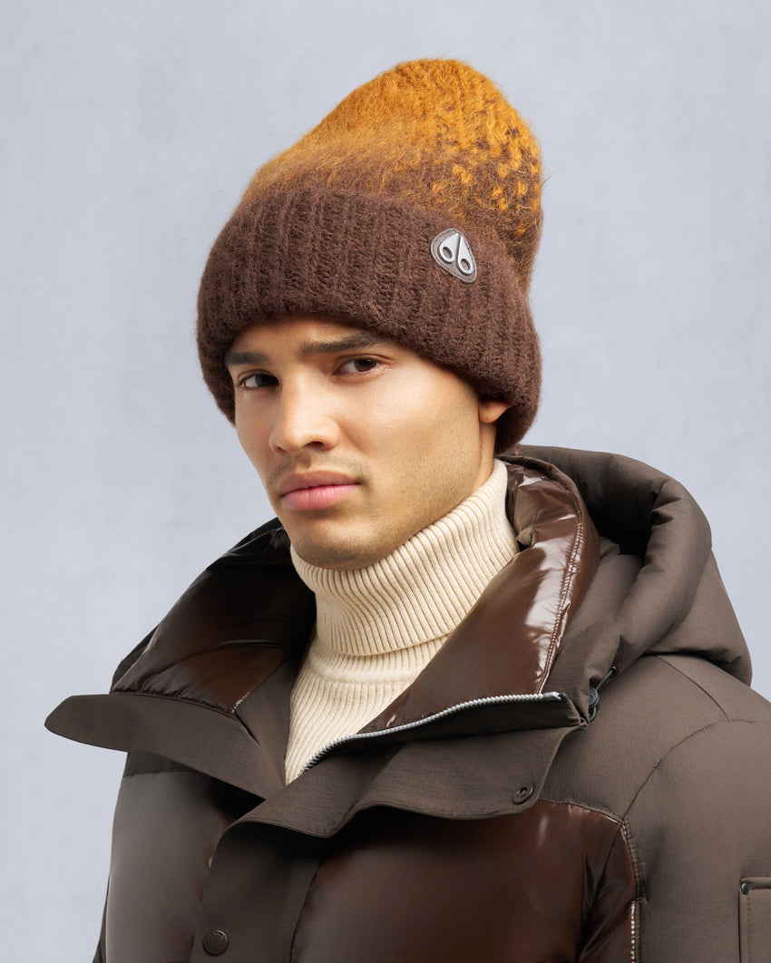 LUNA KNIT BEANIE-BUTTERSCOTCH/ESPRESSO