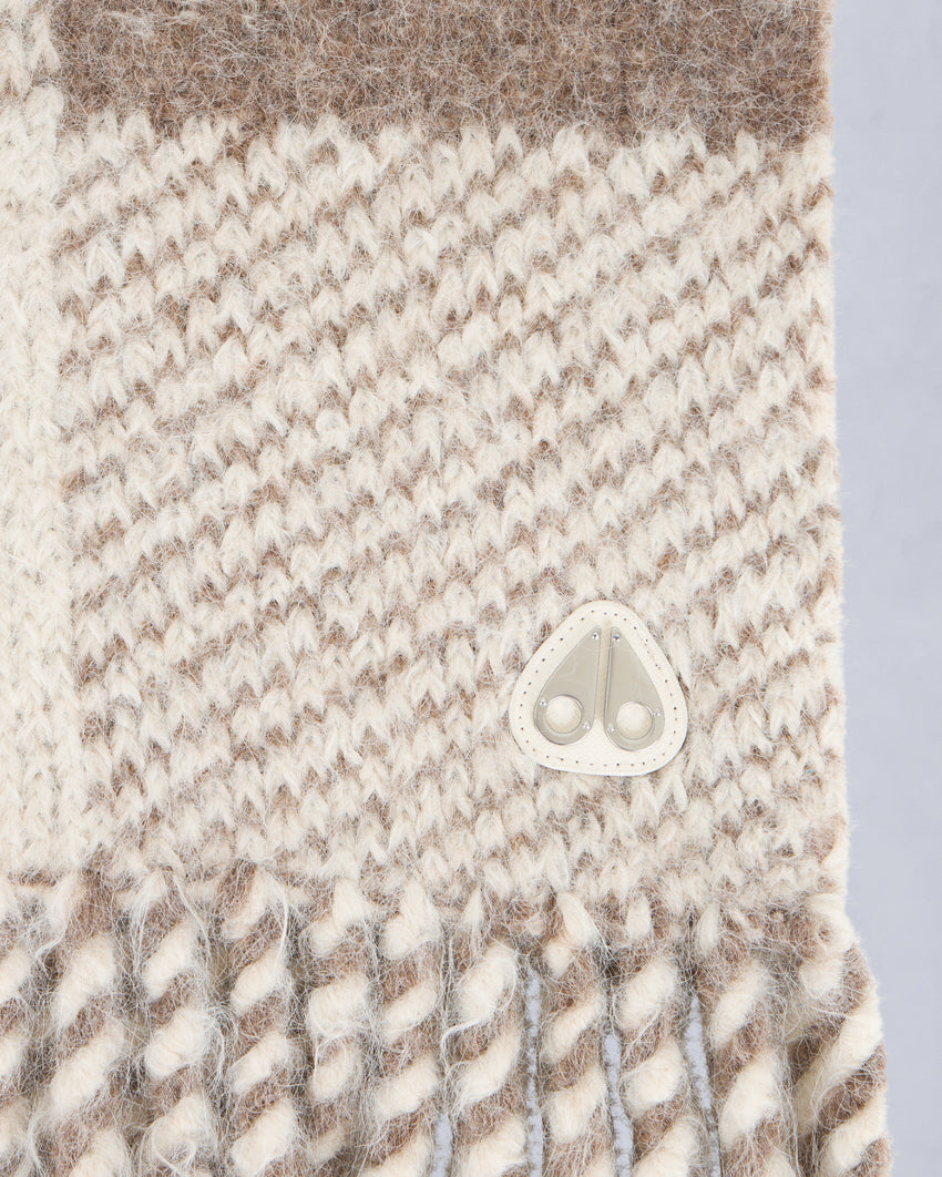 CORINA KNIT SCARF-BUTTERSCOTCH/ESPRESSO