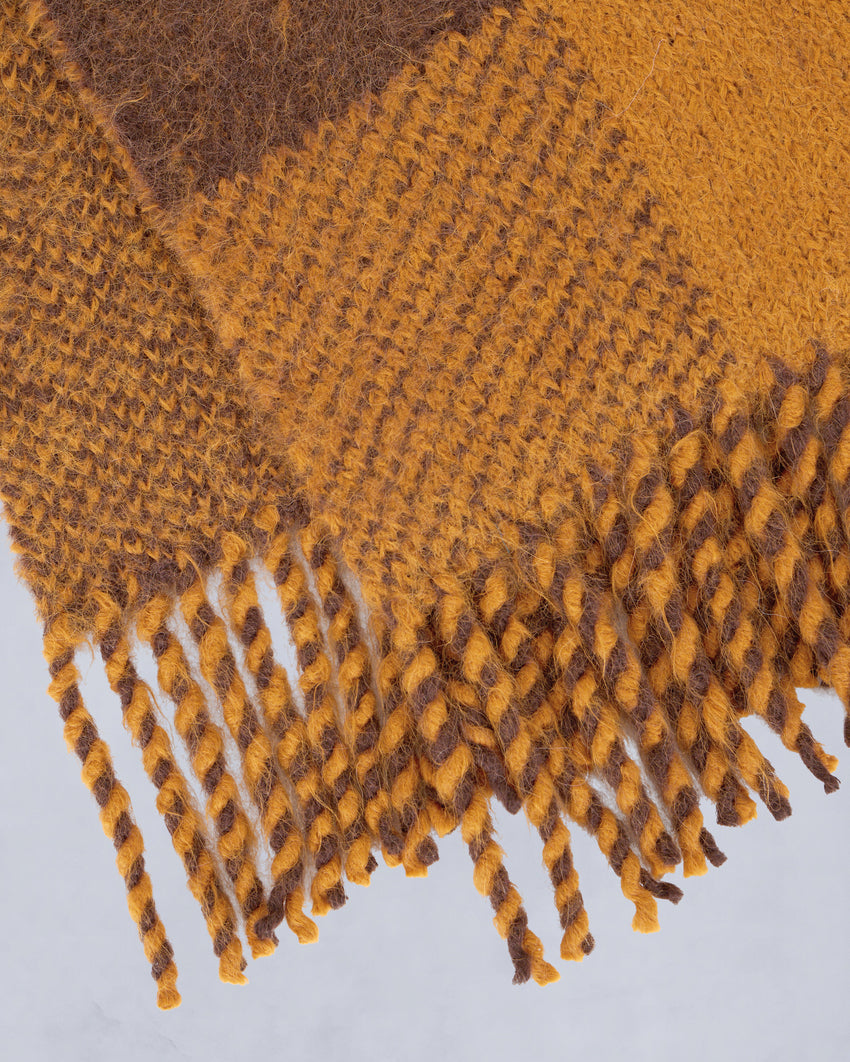 CORINA KNIT SCARF-BUTTERSCOTCH/ESPRESSO