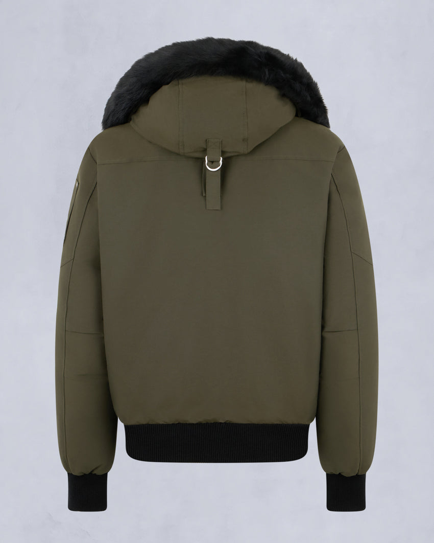 GOLD SERIES ORIGINAL SHEARLING TRIM BALLISTIC BOMBER-BEET/BLACK