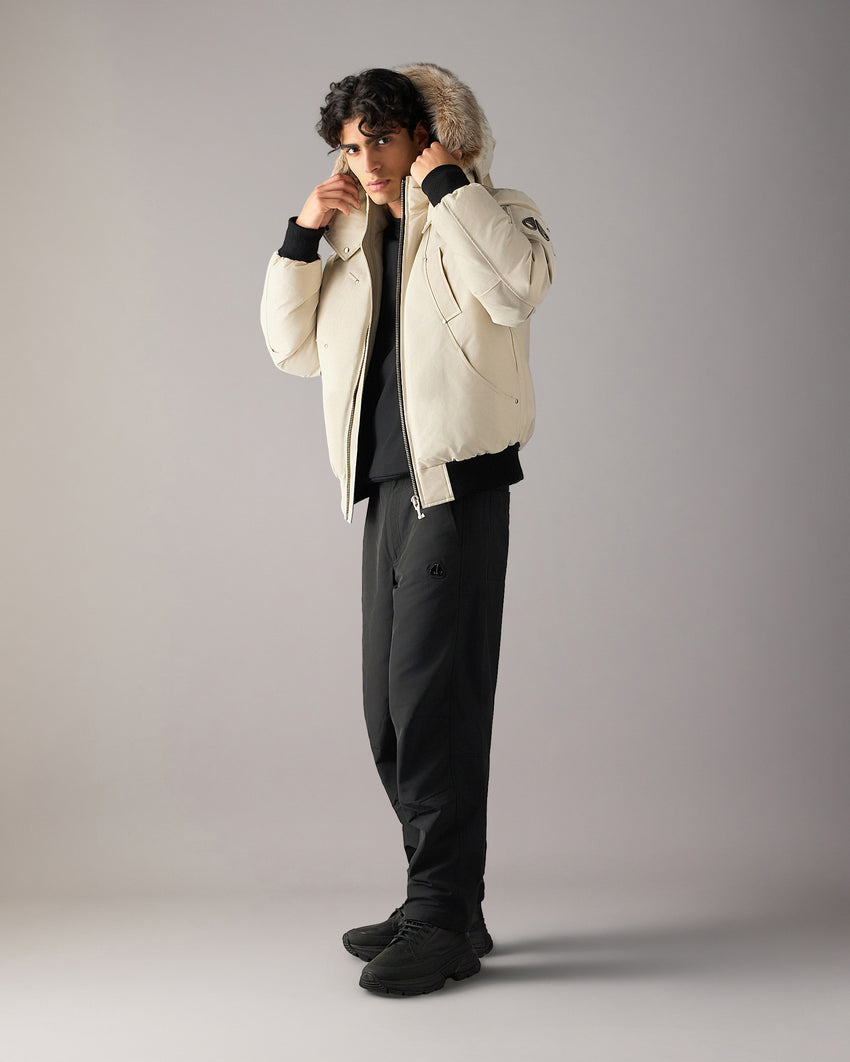 ORIGINAL BALLISTIC SHEARLING TRIM BOMBER JACKET-BLUESTONE/BLACK