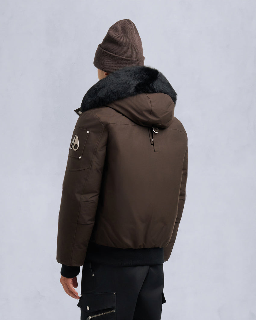 ORIGINAL BALLISTIC SHEARLING TRIM BOMBER JACKET-BLUESTONE/BLACK