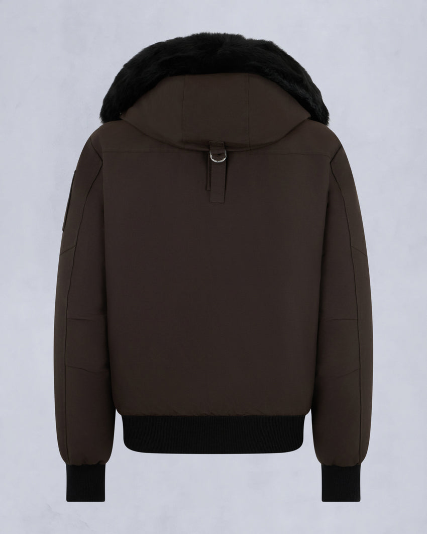ORIGINAL BALLISTIC SHEARLING TRIM BOMBER JACKET-BLUESTONE/BLACK