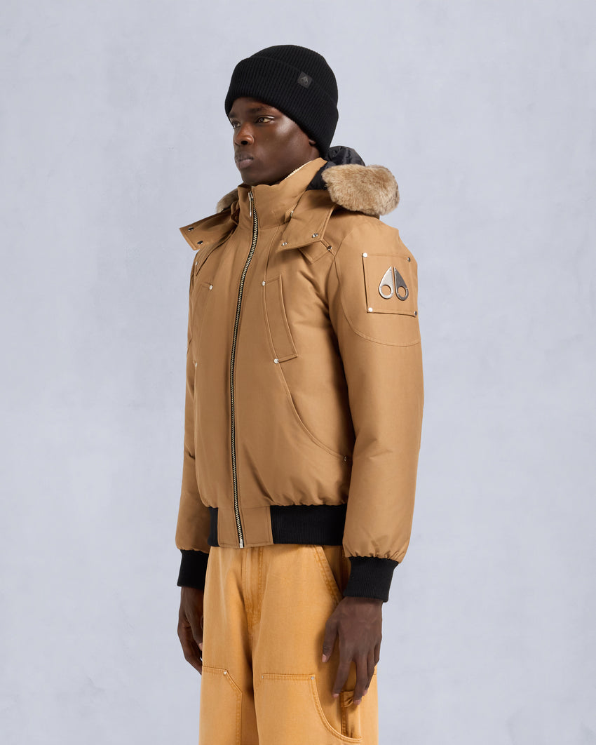 ORIGINAL BALLISTIC SHEARLING TRIM BOMBER JACKET-BLUESTONE/BLACK