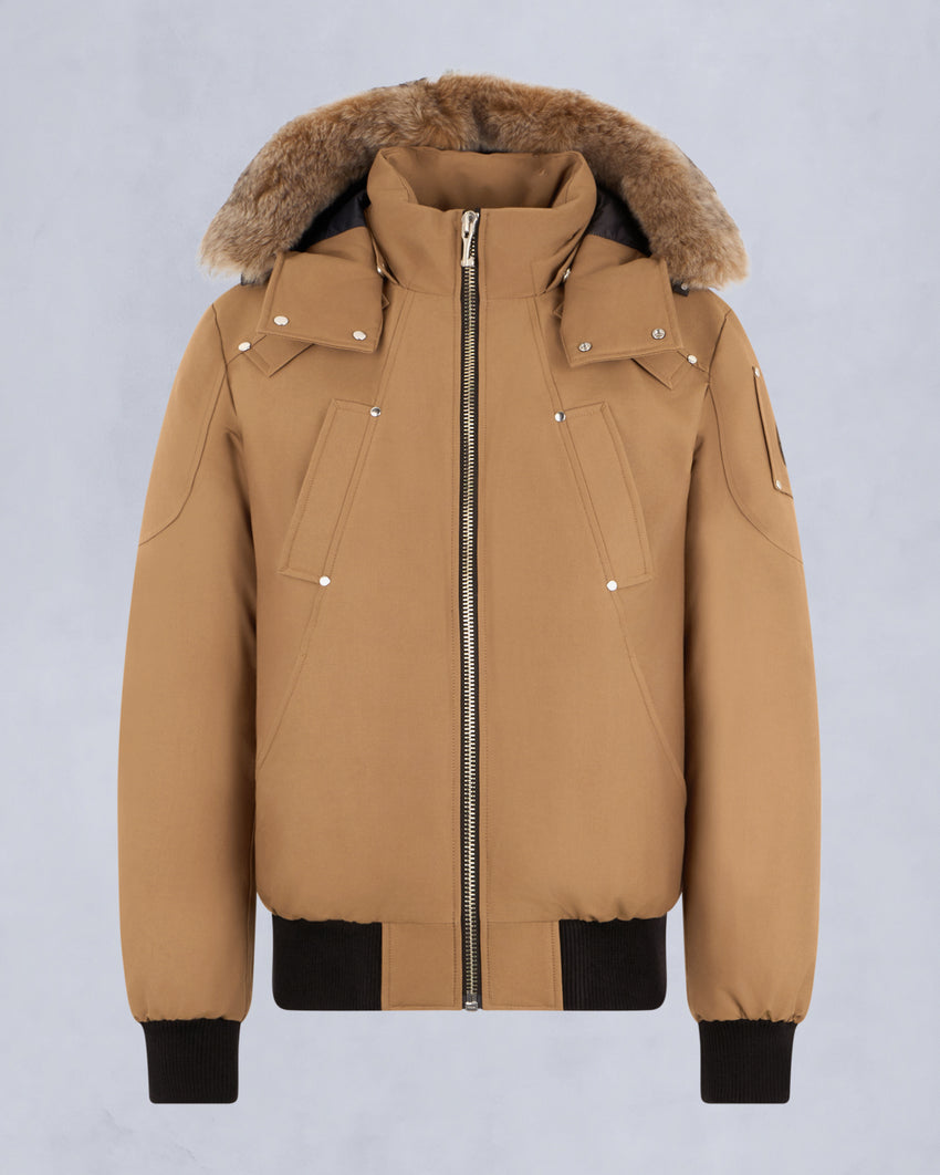 ORIGINAL BALLISTIC SHEARLING TRIM BOMBER JACKET-BLUESTONE/BLACK