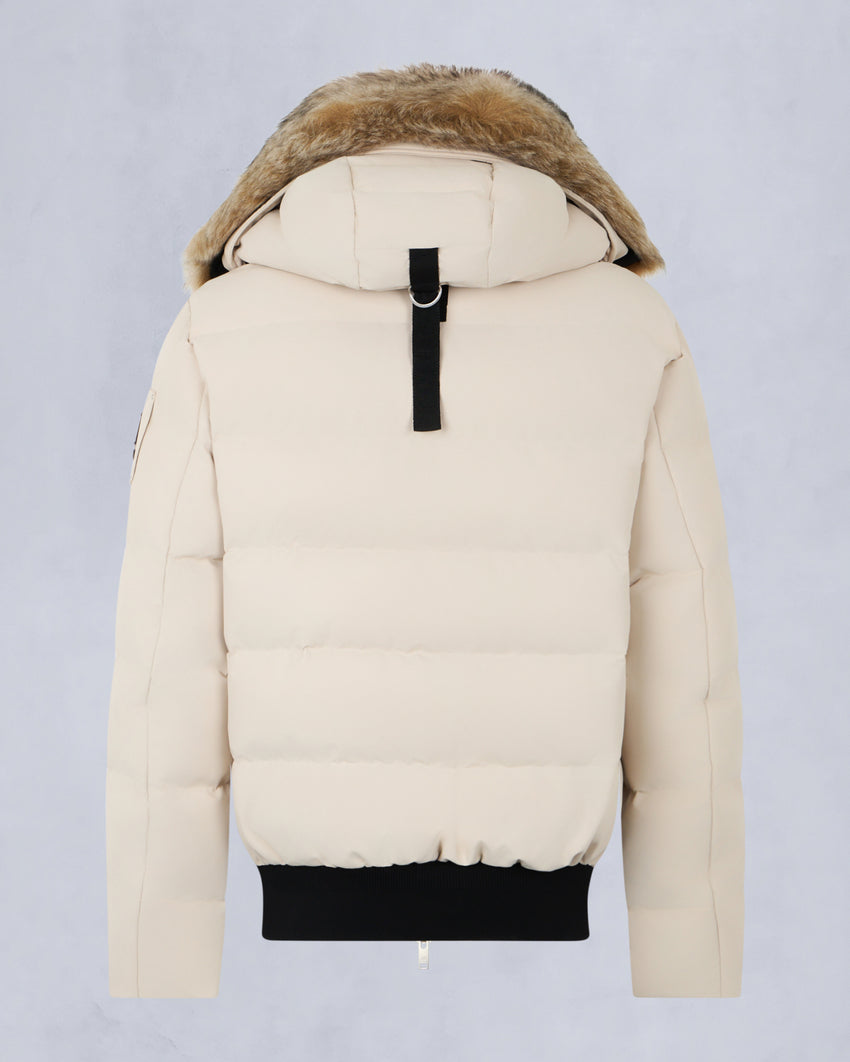 CLOUD SHEARLING TRIM BOMBER JACKET-ESPRESSO/BLACK