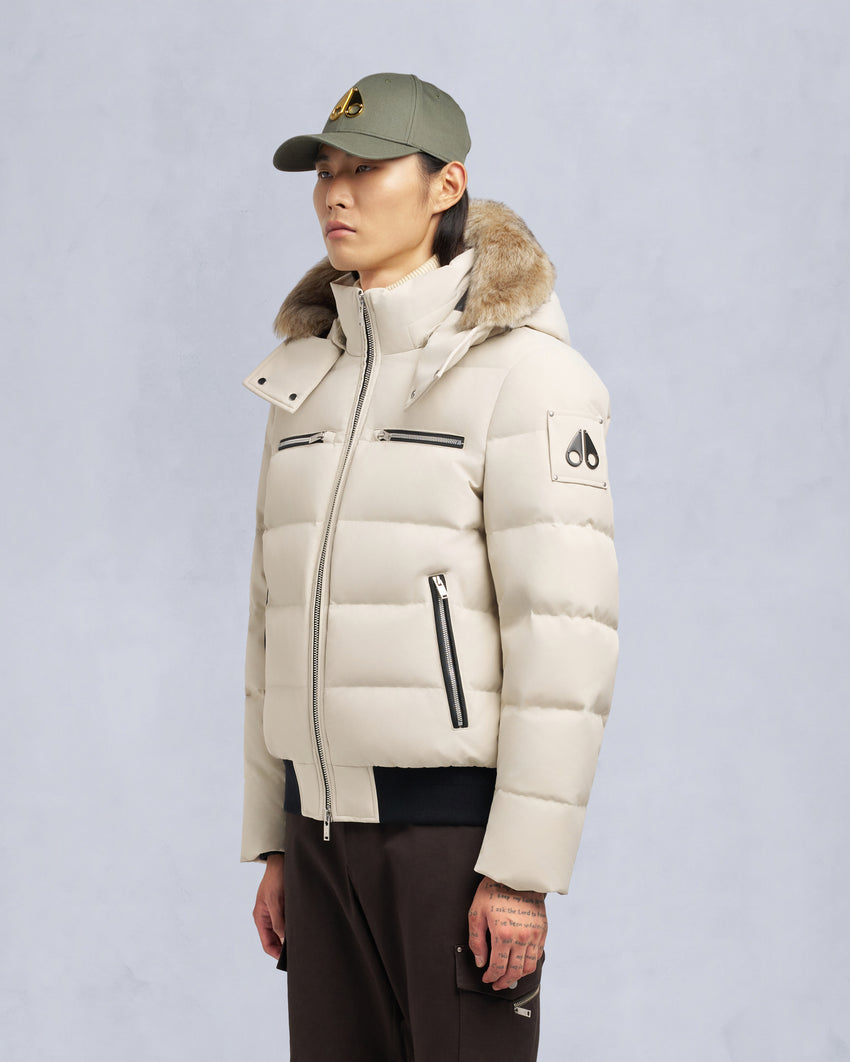CLOUD SHEARLING TRIM BOMBER JACKET-ESPRESSO/BLACK