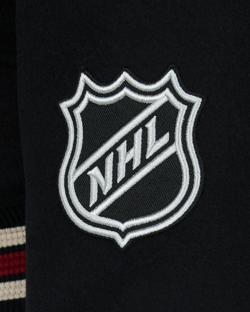 NHL X MOOSE KNUCKLES TEAM BOMBER JACKET-BLACK/SUMAC/BONE