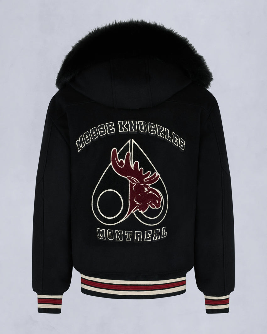 NHL X MOOSE KNUCKLES TEAM BOMBER JACKET-BLACK/SUMAC/BONE