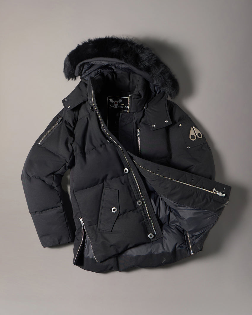 ORIGINAL SHEARLING TRIM 3Q JACKET-BLUESTONE/BLACK