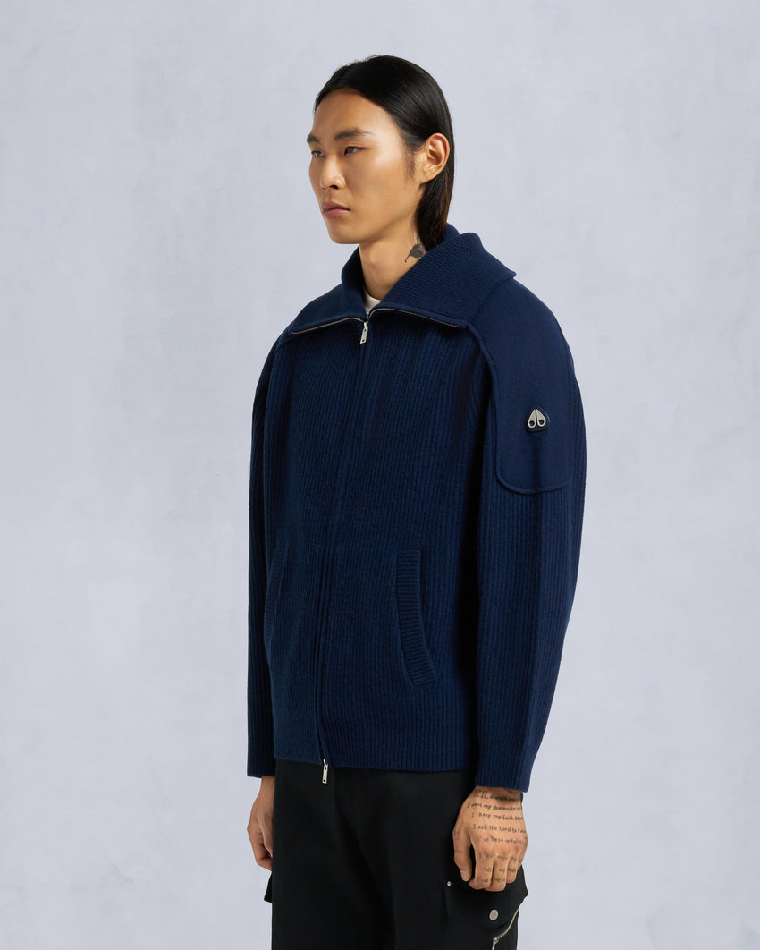 COLSON FULL-ZIP SWEATER-NAVY
