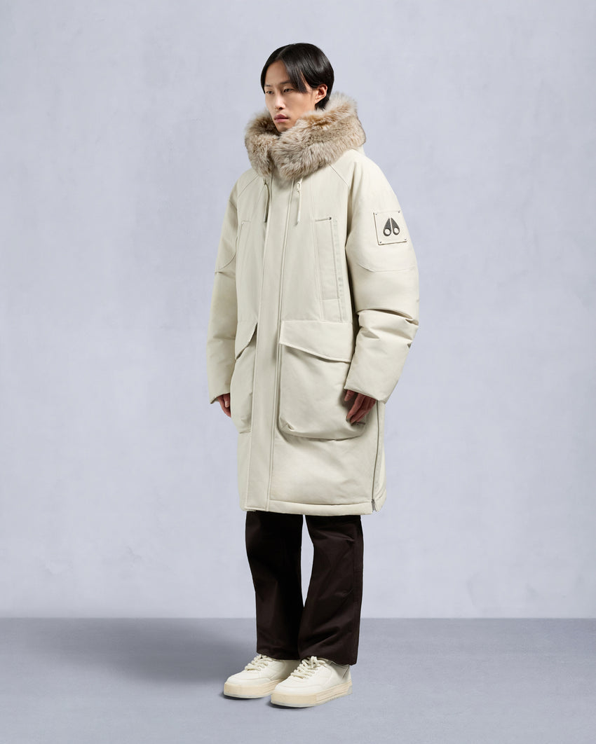 ORIGINAL DAWSON SHEARLING TRIM PARKA-BLACK/BLACK