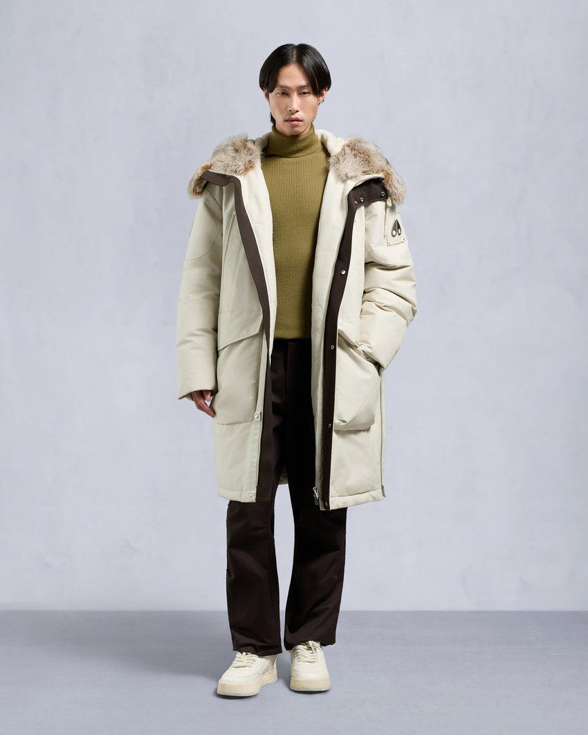 ORIGINAL DAWSON SHEARLING TRIM PARKA-BLACK/BLACK